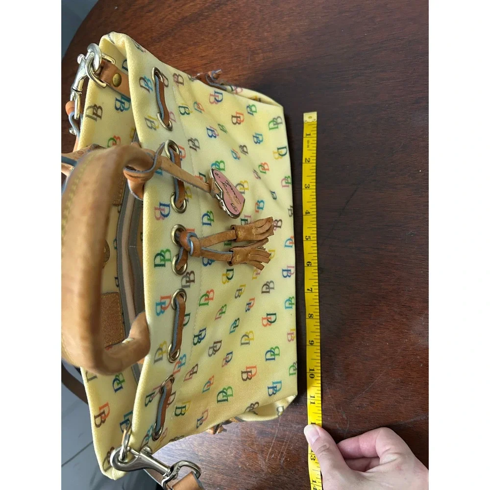 Dooney & Bourke It Bag Yellow Multi Color Monogram Canvas Satchel Crossbody